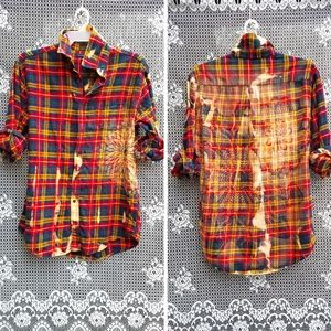 Bleach Distressed Flannel